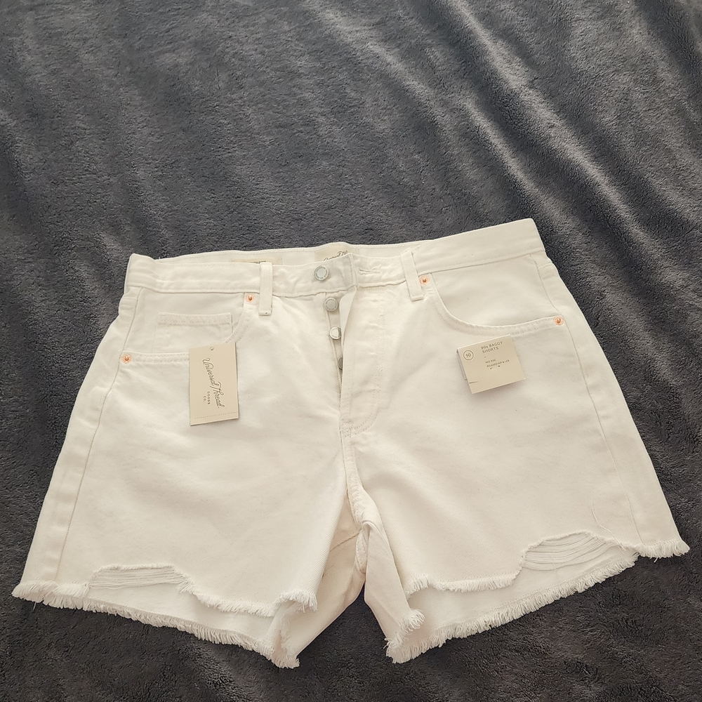 Women's Universal Threaf White Denim Shorts